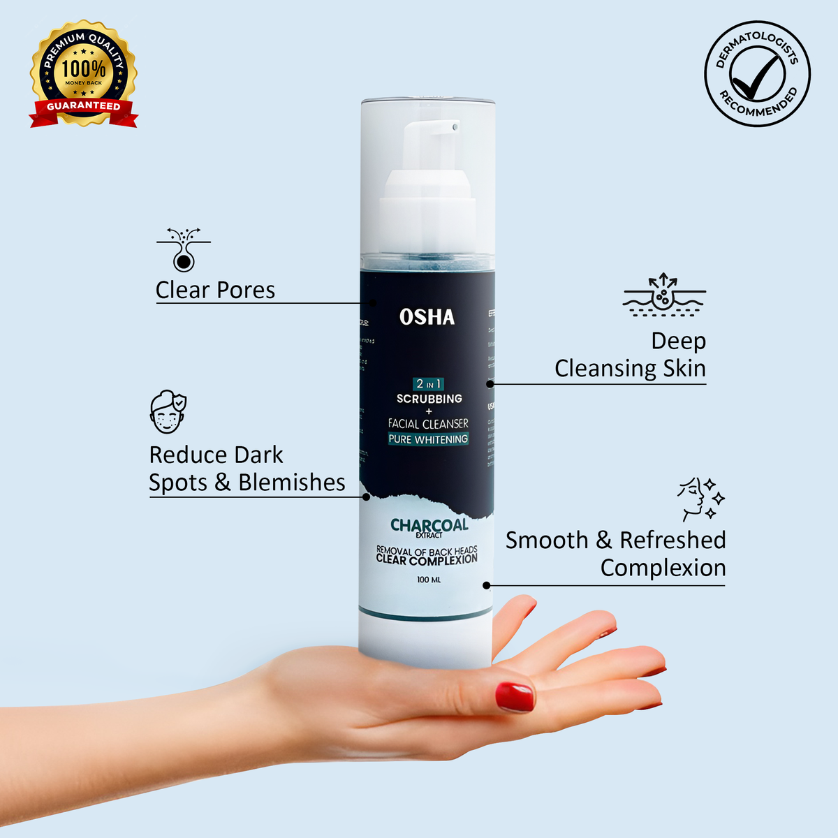 Charcoal Facial Cleanser 100ml | Remove Black heads & Detoxifying