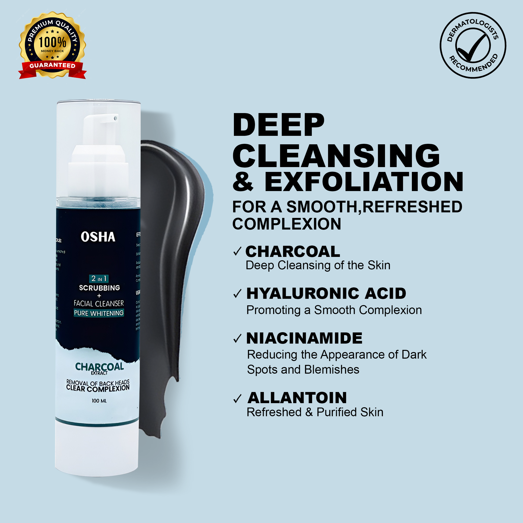 Charcoal Extract Facial Cleanser 100ML